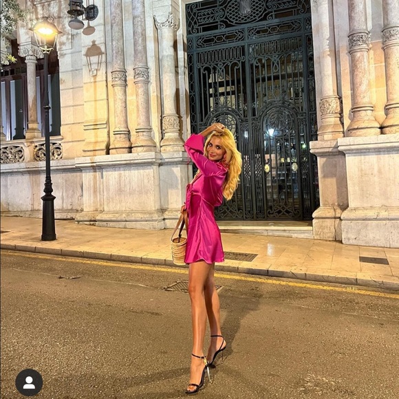 Zara SATIN EFFECT MINI DRESS - Picture 13 of 16